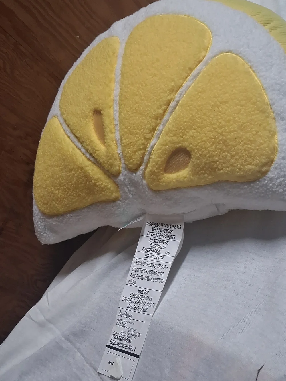 Yellow Lemon Slice Decorative Pillow - Soft Plush Cushion